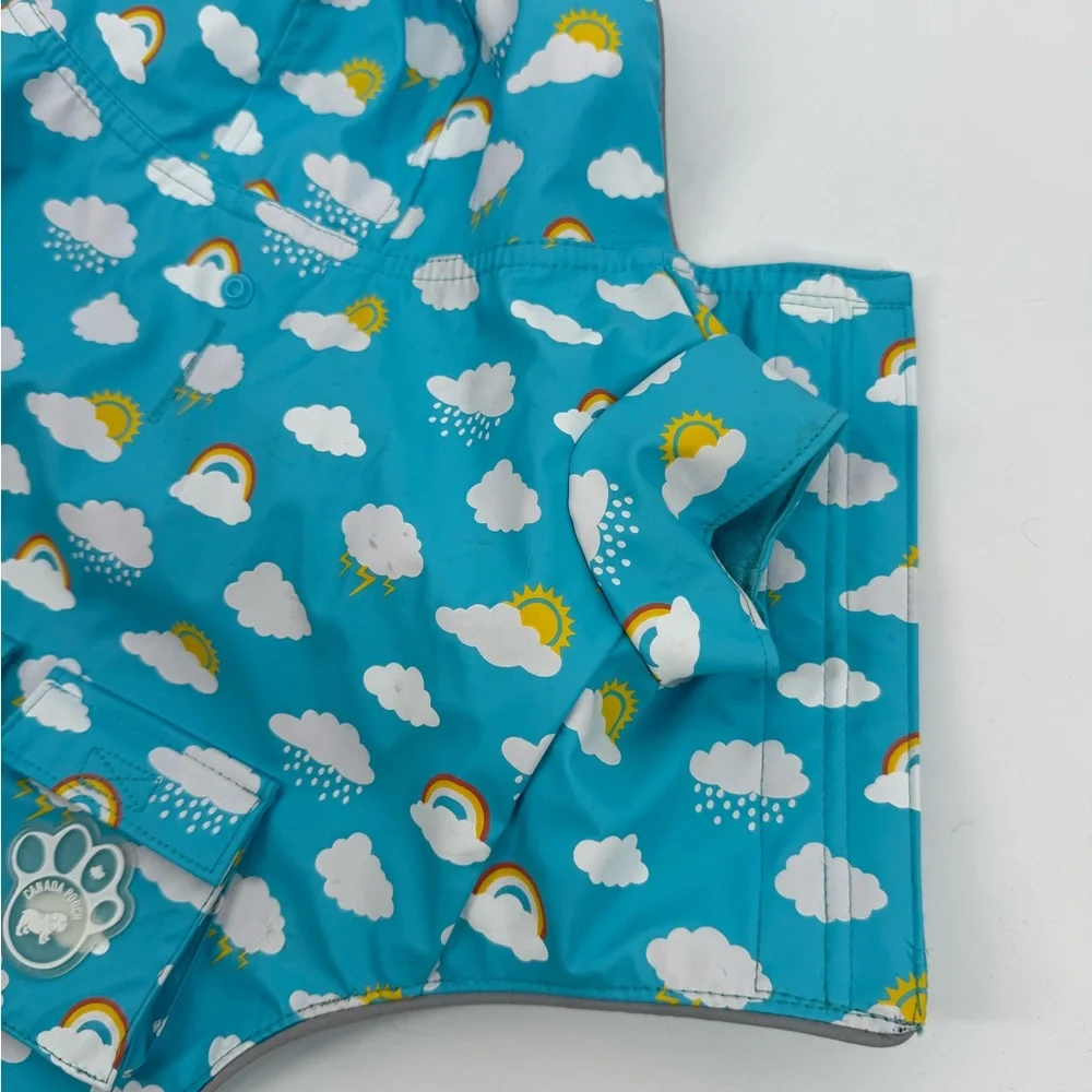 Canada Pooch‎ Clouds Wet Reveal Dog Torrential Tracker Rain Jacket Sz 12 8-12lbs